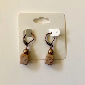 Brown marbled earrings